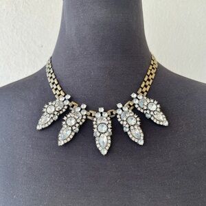 Rhinestone Cluster Statement Necklace